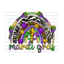 Mardi Gras rainbow with element png sublimation design download, Mardi Gras png, western Mardi Gras png, sublimate desig