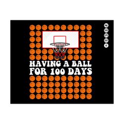 100 Days Of School SVG PNG, Basketball 100th Day Balls For Boys svg file shirt, 10