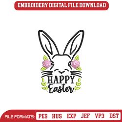 Happy Easter Embroidery File, Bunny Embaoidery Design, 62