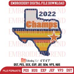 2022 Champions Houston Astros Embroidery Texas Map Embroidery Sport