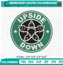 Upside Down Coffee Logo Embroidery Stranger Things Embroidery