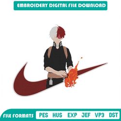 Nike With Todoroki Shoto Skill Embroidery Designs File, My H