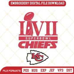 Chiefs Super Bowl 2023 Embroidery Designs, Kansas City Chiefs Embroidery Files