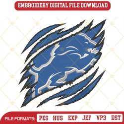 Detroit Lions Ripped Claw Machine Embroidery Design File