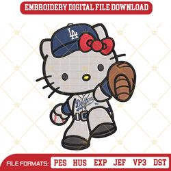 Hello Kitty Dodgers Embroidery Design File