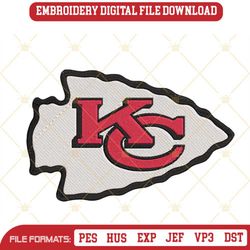 Kansas City Chiefs Logo Embroidery Files, NFL Football Team Machine Embroidery Designs