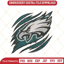 Philadelphia Eagles Ripped Claw Machine Embroidery Design File