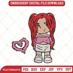 Baby Karol G Red Hair Embroidery Designs Files