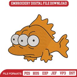 Blinky Simpson Fish Embroidery Designs File