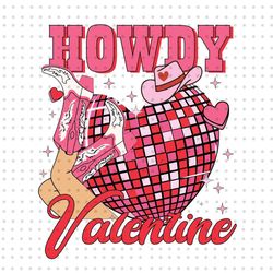 Howdy Valentines PNG, Western Valentines Png, Valentines Heart Png, Sequin Glitter Heart Valentines Png, Trendy Valentin
