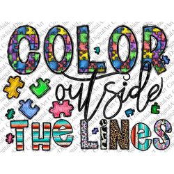 Color outside the lines Png, Autism Png, Autism, Serape, Cowhide, Western, Sublimation Designs Downloads, Digital Art, L