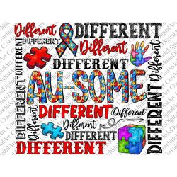 Different Is AuSome png sublimation design download, Autism Awareness png, Autism heart, sublimate designs download,Auti