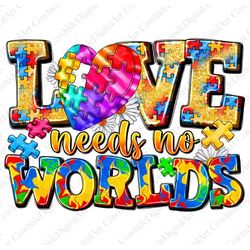 Love needs no words png sublimation design download, Autism awareness png, Autism love png, Autism puzzle png, sublimate