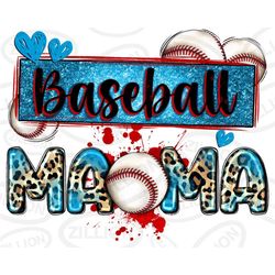 Baseball mama with leopard png sublimation design download, 12