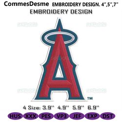 Los Angeles Angels Logo Embroidery Design File, Los Angeles Embroidery Design File