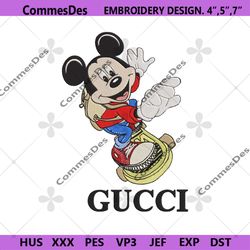 Mickey Skateboarding Gucci Basic Logo Embroidery Design File