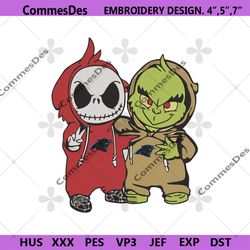 Carolina Panthers Jack And Grinch Embroidery Design File Download