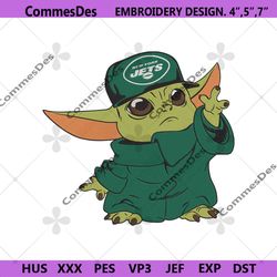 New York Jets Cap Baby Yoda Embroidery Design Download