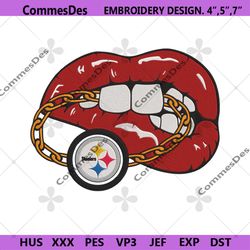 Pittsburgh Steelers Inspired Lips Embroidery Design Download