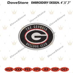 The Georgia Bulldogs Club Football Logo Embroidery, Georgia Bulldogs Design File