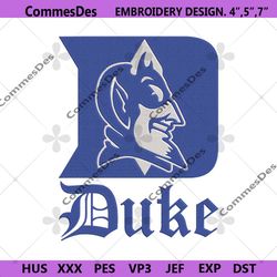 Duke Blue Devils Basketball Embroidery Design, NCAA Duke Blue Devils Design