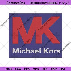 MK Michael Kors Red Blue Box Embroidery Instant Download