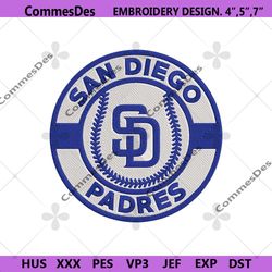 San Diego Padres Baseball Symbol Logo Embroidery Design, San Diego Padres Logo Embroidery