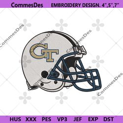 Georgia Tech Yellow Jackets Helmet Embroidery Design Download File.