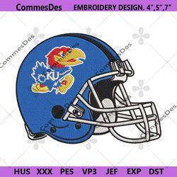 Kansas Jayhawks Helmet Embroidery Design Download File.