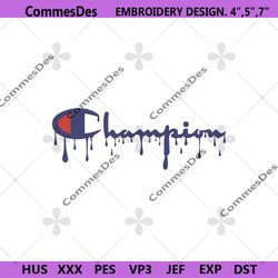 Champion Brand Name Dripping Embroidery Download File