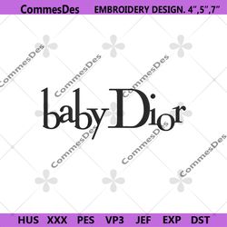 Baby Dior Wordmark Logo Embroidery Download File
