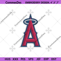 Los Angeles Angels Logo Embroidery Design, Los Angeles MLB Machine Embroidery