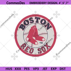 Boston Red Sox Circle Logo Machine Embroidery Digitizing