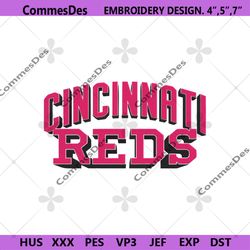 Cincinnati Reds Baseball Wrap Varsity Logo Machine Embroidery Design