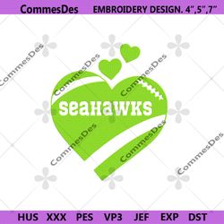 Seahawks Logo Football Embroidery Design, Seahawks NFL Team Embroidery Files