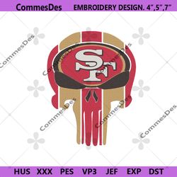 Skull San Francisco 49ers Logo NFL Embroidery, San Francisco 49ers Skull Embroidery Download File