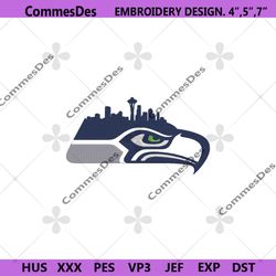 Seattle Seahawks Football Logo Embroidery, Seattle Seahawks Design File