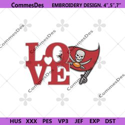 Tampa Bay Buccaneers Loves Football Logo Embroidery, Tampa bay Buccaneers Design File