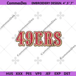 San Francisco 49ers Logo Football Embroidery Design, NFL Team Embroidery Files