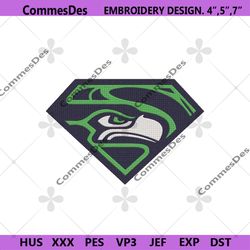Seattle Seahawks Superman Logo Embroidery Download File, Seattle Seahawks Machine Embroidery