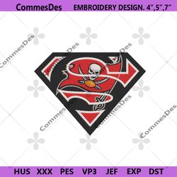 Tampa Bay Buccaneers Superman Logo Embroidery Download File, Tampa Bay Buccaneers Machine Embroidery