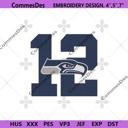 Seattle Seahawks Machine Embroidery, Seattle Seahawks Football Logo Embroidery Design