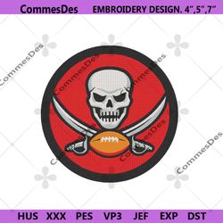 Tampa Bay Buccaneers Embroidery Design, NFL Embroidery Designs, Tampa Bay Buccaneers Embroidery Instant File
