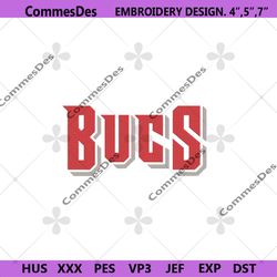NFL Bucs Wordmark Football Team Logo Machine Embroidery, Bucs Logo Embroidery Design