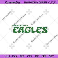 Philadelphia Eagles Wordmark Logo Machine Embroidery, Philadelphia Eagles Logo NFL Embroidery