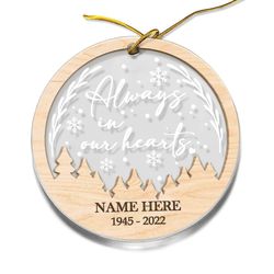 Personalized Acrylic Memorial Ornament Always In Our Heart