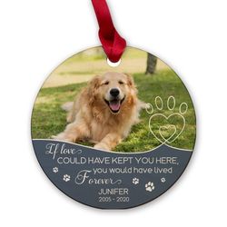 Personalized Wood Dog Memorial Ornament Forever