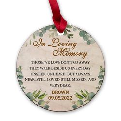 Personalized Wood Memorial Ornament In Loving Memory Loved One