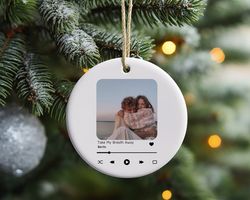 custom song photo ornament, custom together ornament, personalize ornament, couple ornament, boyfriend valentines day gi