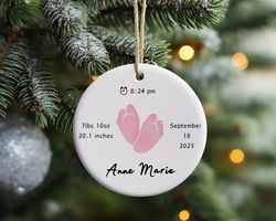 personalized baby announcement ornament, customized baby shower gift, personalized ornament for new born, new born baby